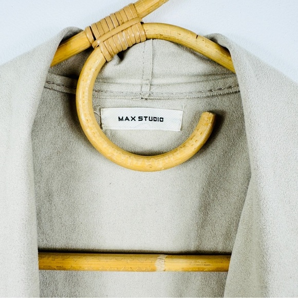 Max Studio faux suede shawl collar open thin spring jacket - Picture 4 of 8